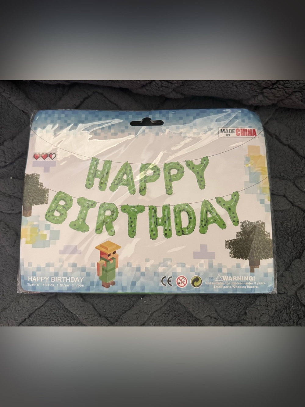 Green 'Happy Birthday' Balloon Banner & 10 ballon’s included